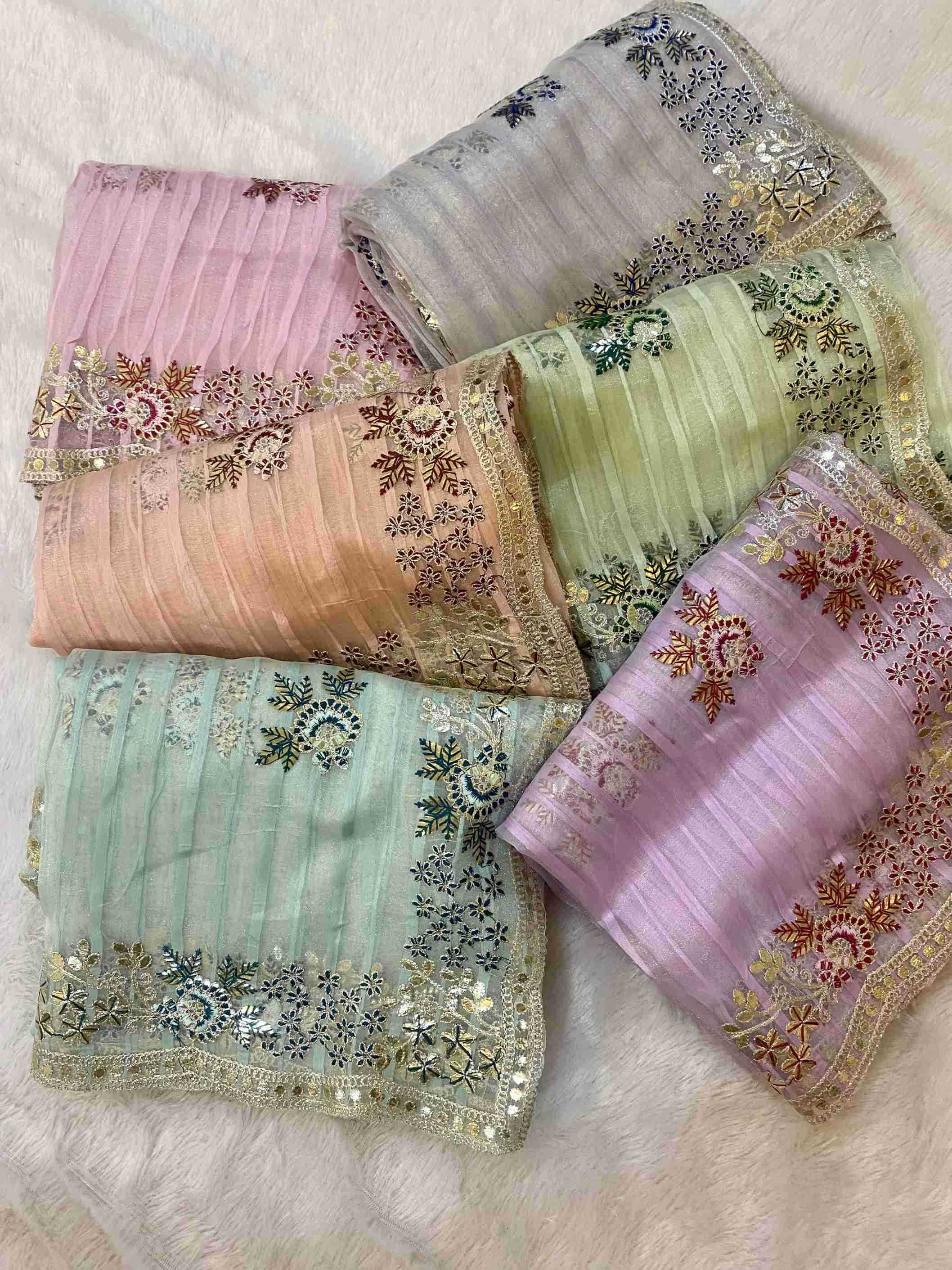 Ynf Organza RIN164 RRS109 Sarees Wholesale Designer Sarees Organza Sarees Gota Patti Sarees Manufacturer