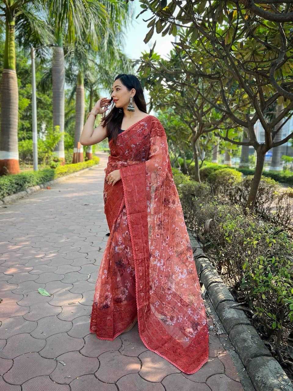 Ynf Organza RIN185 Gunjan Sarees Wholesale Organza Sarees Fancy Sarees Lace Border Sarees Manufacturer