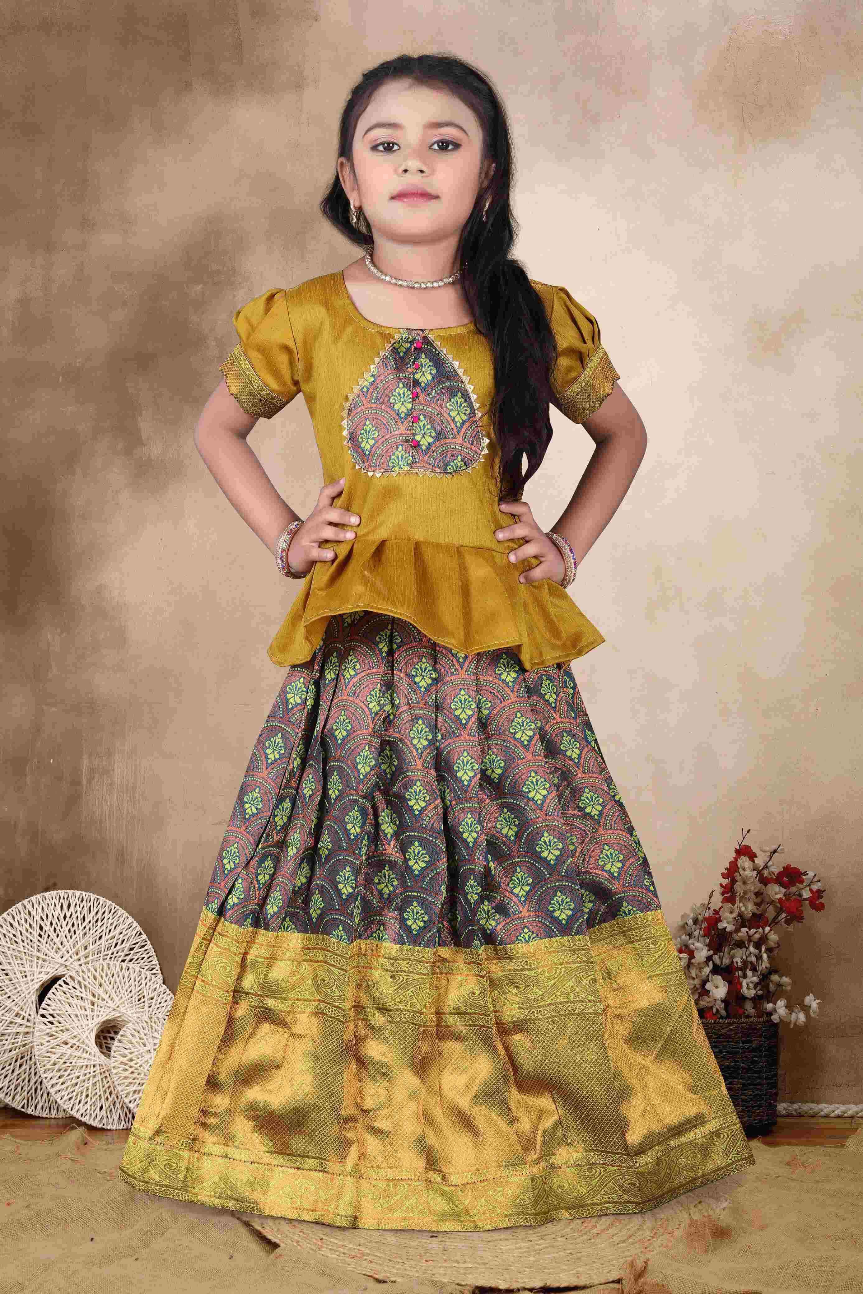 YNF PAITHANI SILKRIN115 REF01KIDS WEAR  WHOLESALE KIDS KIDS CHOLI BABY GIRL LEHENGA MANUFACTURER