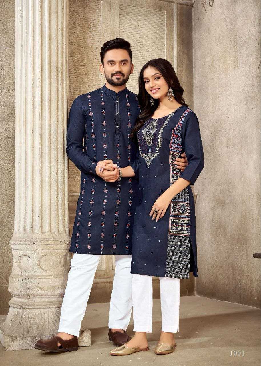 Ynf Pure Cotton KESH246 Couple Dream V 4 Couple Wear Wholesale Couple Matching Ethnic Outfits Traditional Couple Attire Designer Ethnic Outfits for Couples Manufacturer