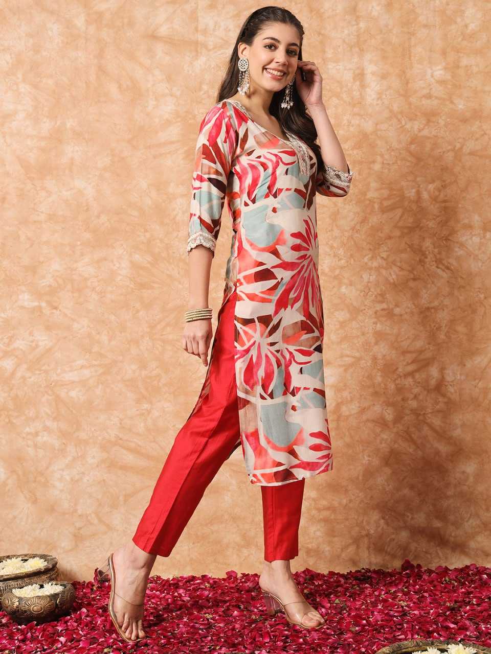 YNF RAYON KESH402 6002 KURTI WHOLESALE EMBROIDERED PRINTED RAYON KURTI MANUFACTURER