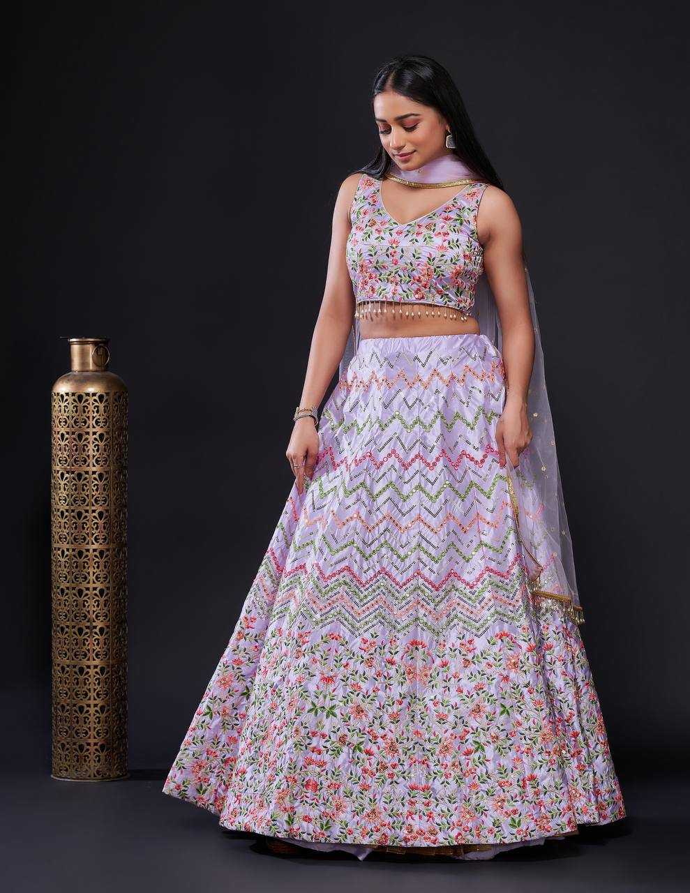 YNF SATIN KESH270 45 LEHENGA WHOLESALE SEQUINS FANCY SATIN LEHENGA  MANUFACTURER