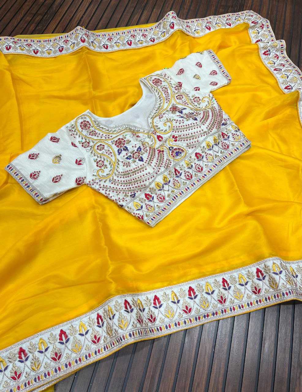 YNF SATIN (KESH384 820 SAREES WHOLESALE ORGANZA EMBROIDERED SATIN SAREES MANUFACTURER