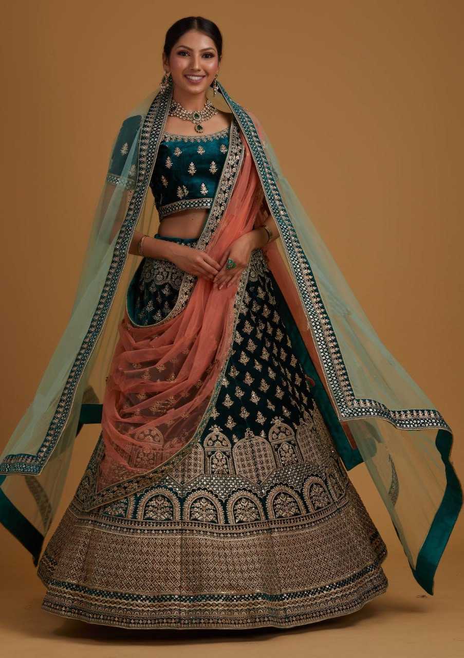 YNF SATIN KESH402 102 LEHENGA WHOLESALE EMBROIDERED SATIN DESIGNER LEHENGA MANUFACTURER