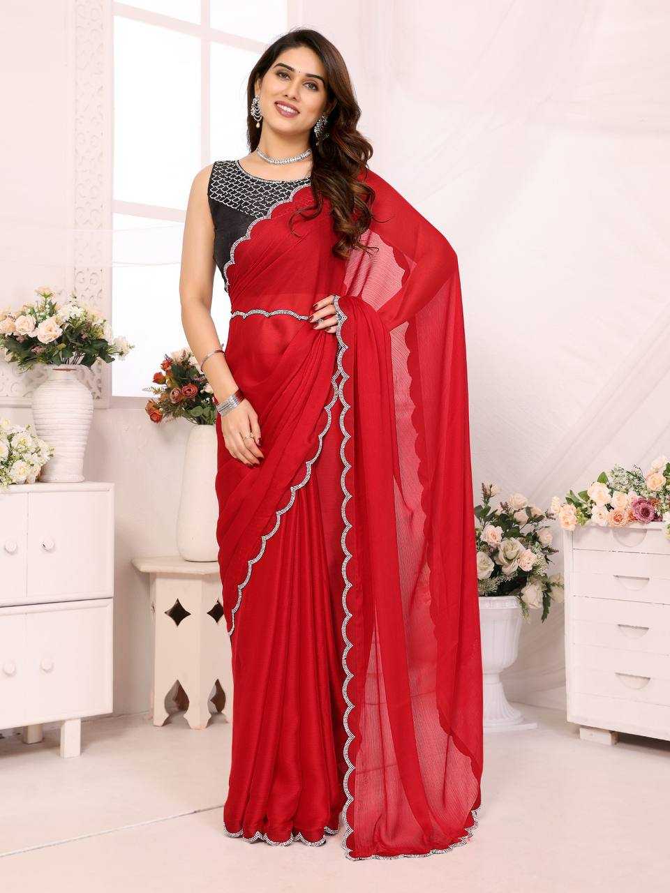 Ynf Satin Silk KESH245 RNF14 Sarees Wholesale Plain Sarees Saree with Belt Satin Sarees Manufacturer