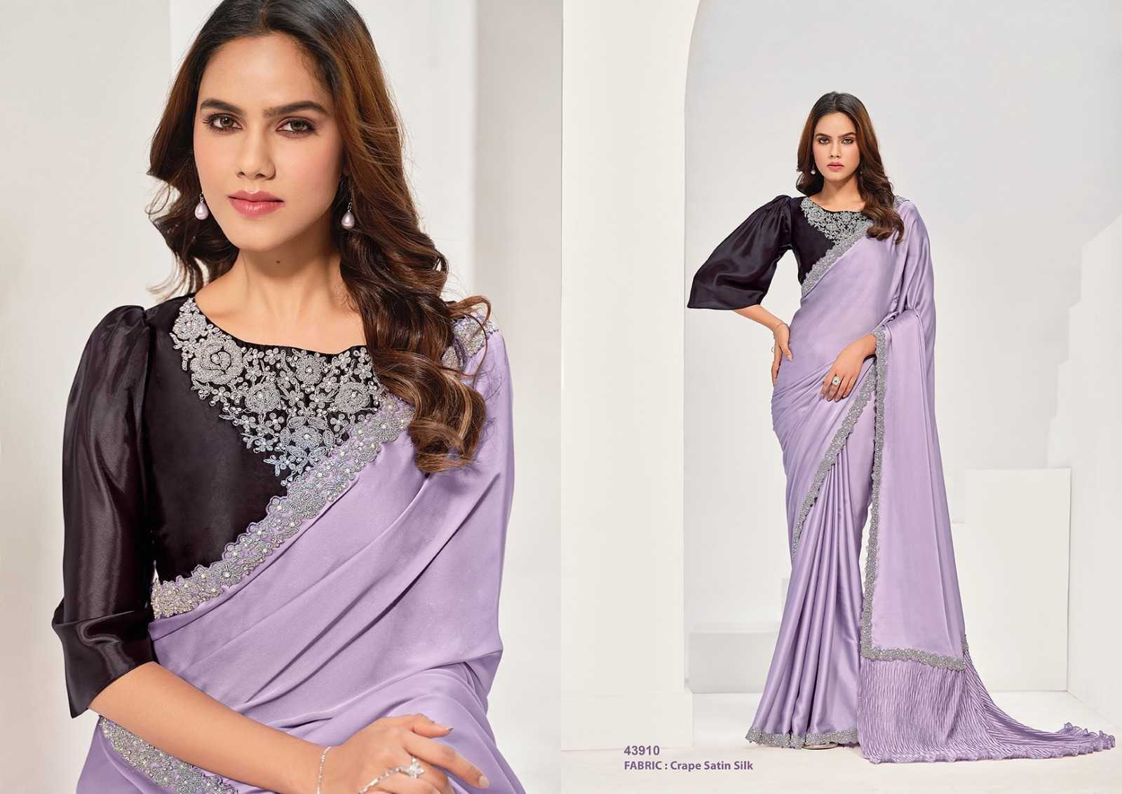 YNF SATIN SILK MAHOTSAV KESH235 SAANJH & 43910 CLOTHING BRANDS WHOLESALE SAREE MANUFACTURER