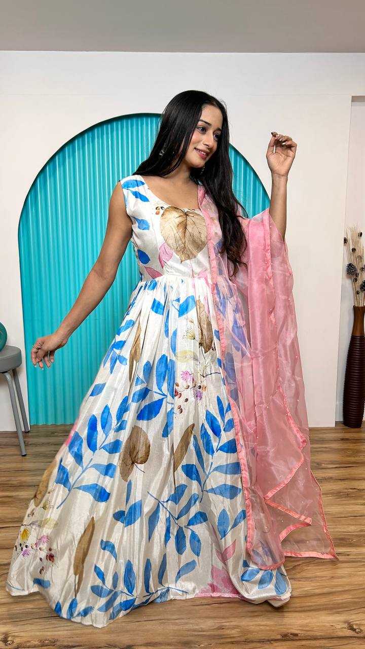 YNF SILK GOWN KESH270 292 GOWNS WHOLESALE PRINTED LONG SILK GOWNS MANUFACTURER