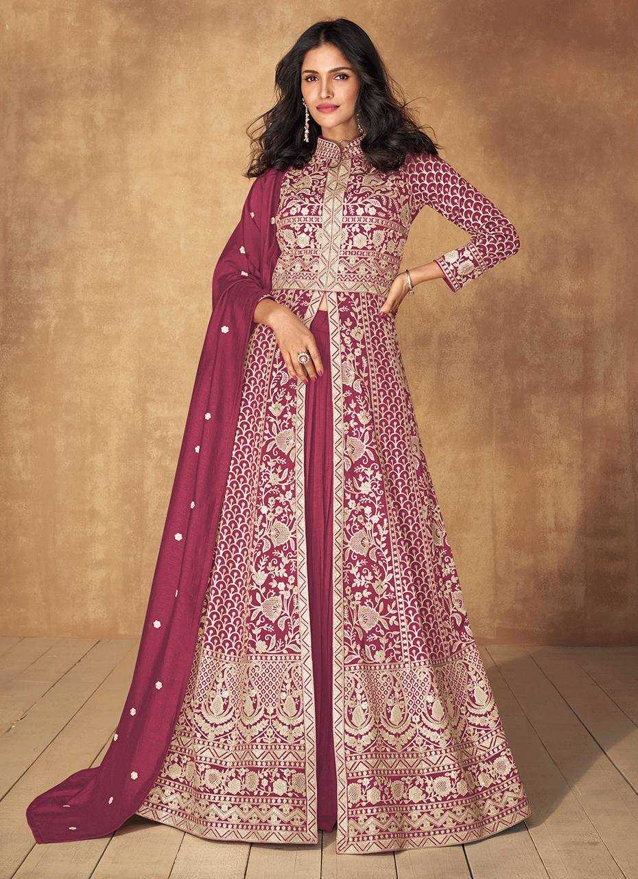 YNF SILK KESH398 1165 GOWN WHOLESALE PARTY WEAR EMBROIDERY SILK GOWNS MANUFACTURER 