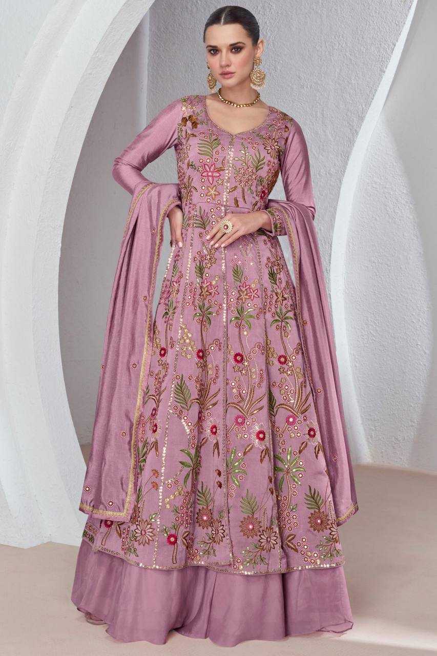 YNF SILK KESH398 1181 GOWN WHOLESALE DESIGNER EMBROIDERY SILK GOWNS MANUFACTURER 