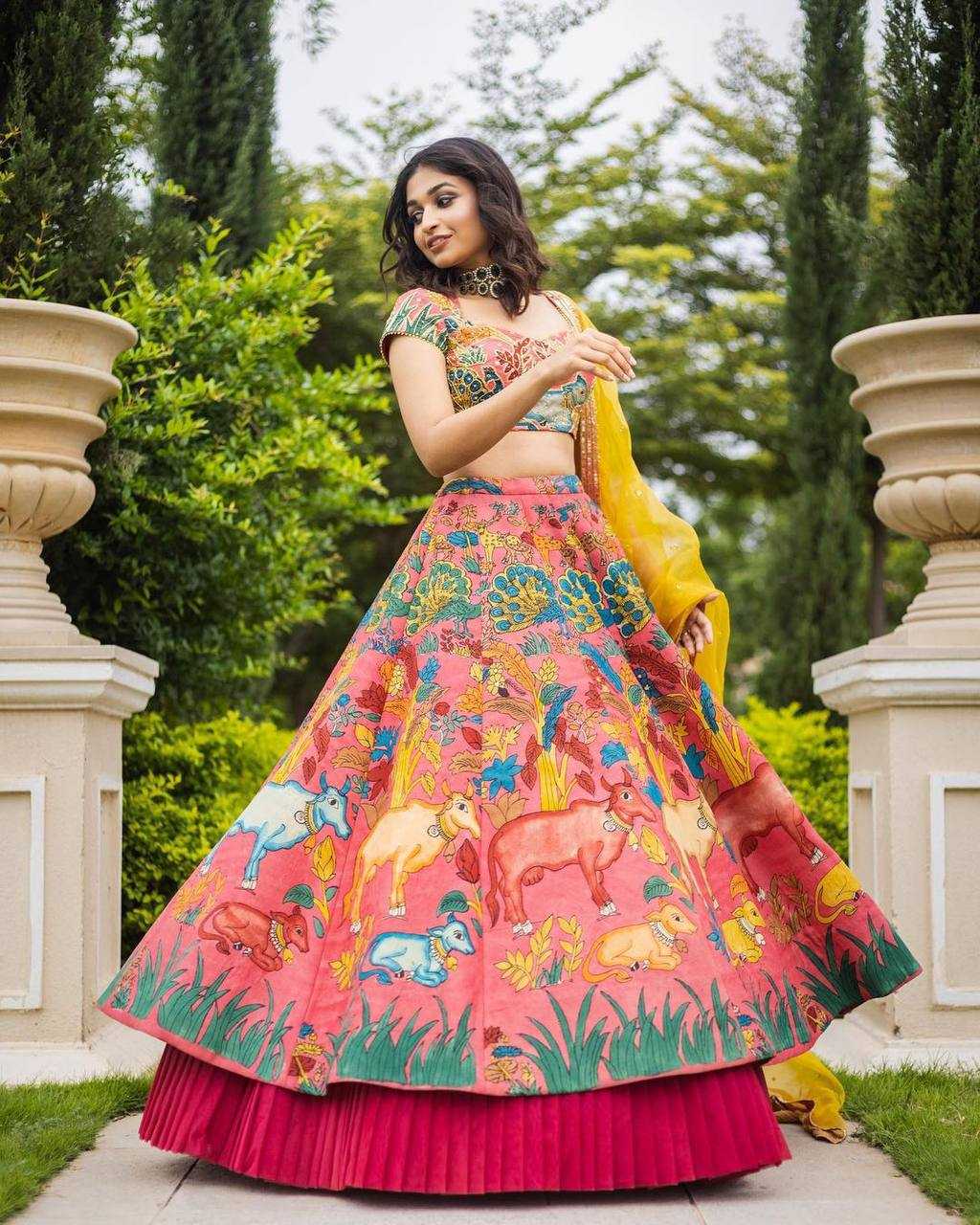 YNF SOFT CHINON KESH367 K135 LEHENGA WHOLESALE DESIGNER PRINTED FANCY LEHENGA MANUFACTURER