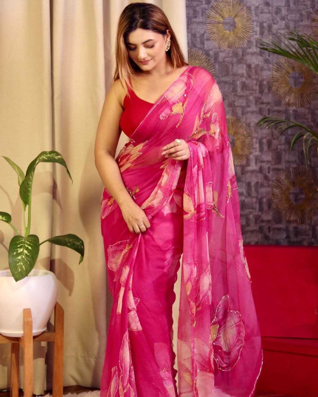 YNF TABBY ORGANZA RIN143 464 SAREES WHOLESALE ORGANZA PRINTED FANCY SAREES MANUFACTURER