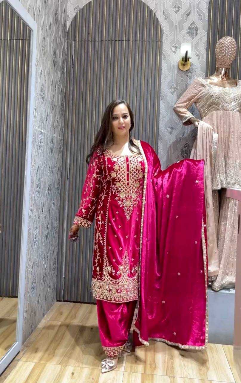 Ynf Velvet KESH156 1136 Suits & Dresses Wholesale Velvet Suits Embroidery Suits Pink Salwar Suit Manufacturer