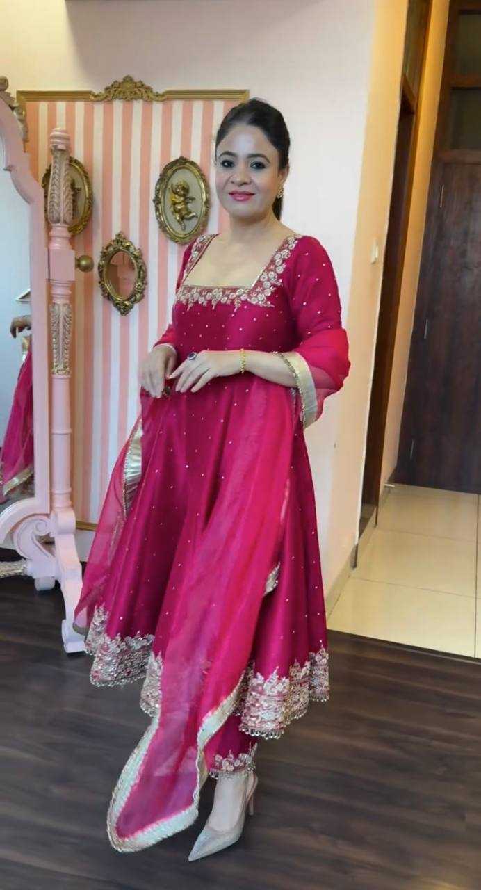 YNF VICHITRA SILK RIN141 186 GOWNS WHOLESALE EMBROIDERY ANARKALI SILK GOWNS MANUFACTURER