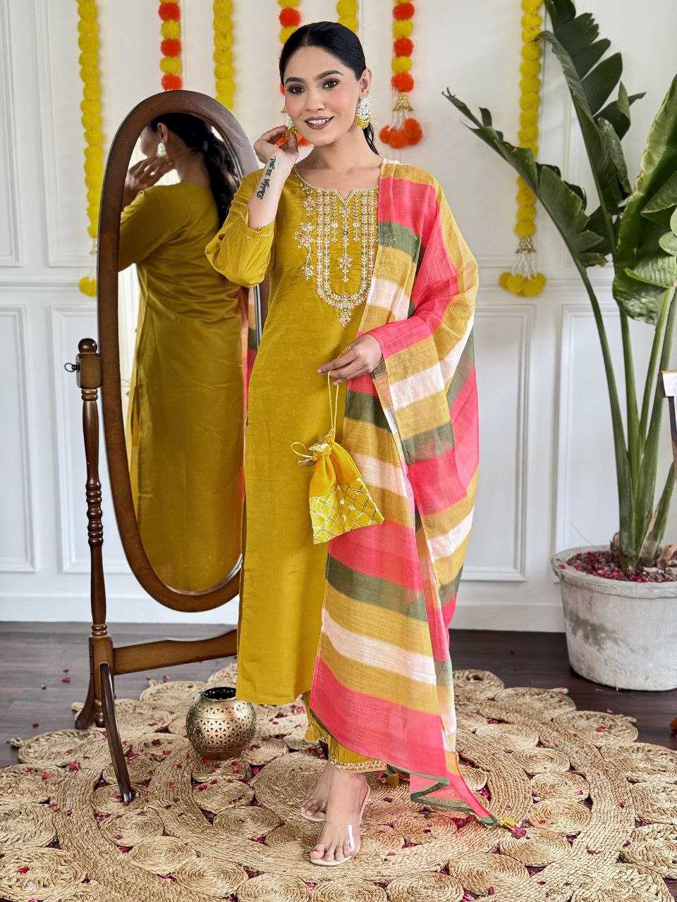 YNF VISCOSE CHANDERI RIN174  ZIA SUITS & DRESSES WHOLESALE EMBROIDERY CHANDERI LONG KURTI SUITS MANUFACTURER