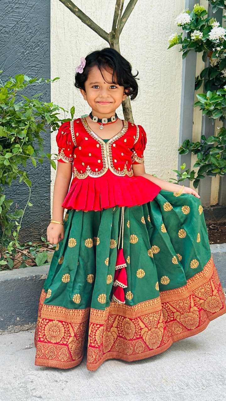 Ynf Zari Silk KESH109 RRKT87 Kids Wear Wholesale Kids Gown Kids Traditional Outfits Kids Ethnic Gowns Manufacturer