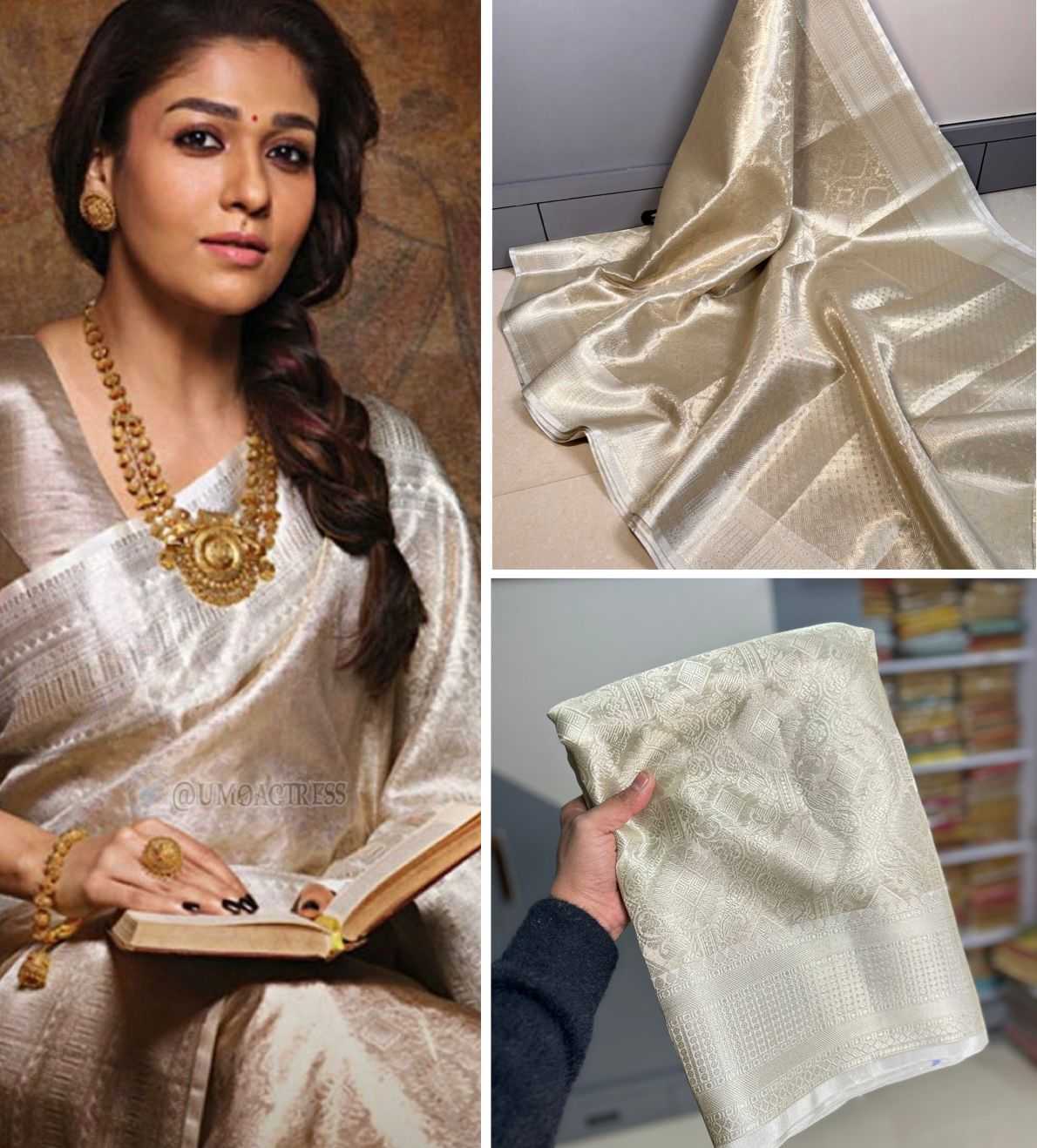 Ynf Banarasi Soft Silk KESH131 NAYANTHARA SILVER Bollywood Collections Wholesale Nayanthara Manufacturer