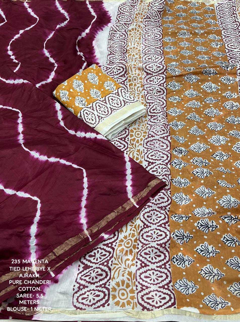 Ynf Chanderi Cotton KESH433 235 Sarees Wholesale Designer Sarees Ajrakh Sarees Chanderi Sarees Manufacturer