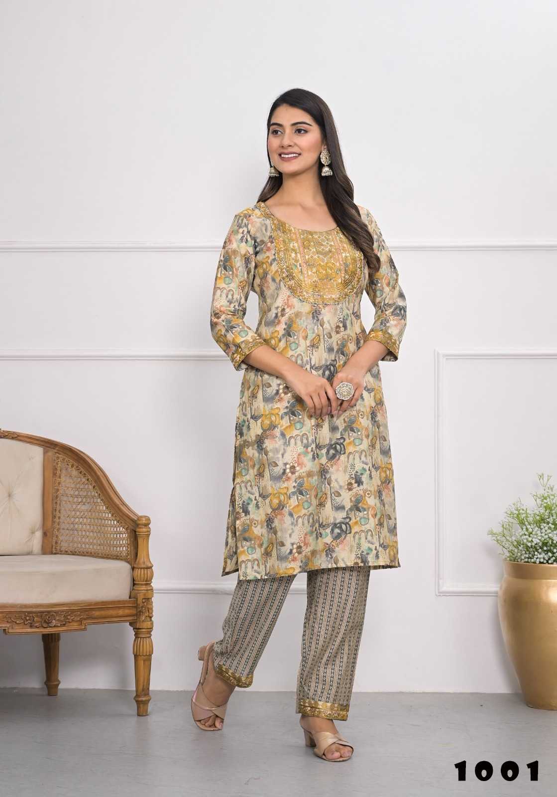 Ynf Chanderi Soft KESH416 Tanisha-Mayra Kurti Wedding Collections Festive Collections Wholesale Designer Kurtis Embroidered Kurtis Holi Collections Manufacturer