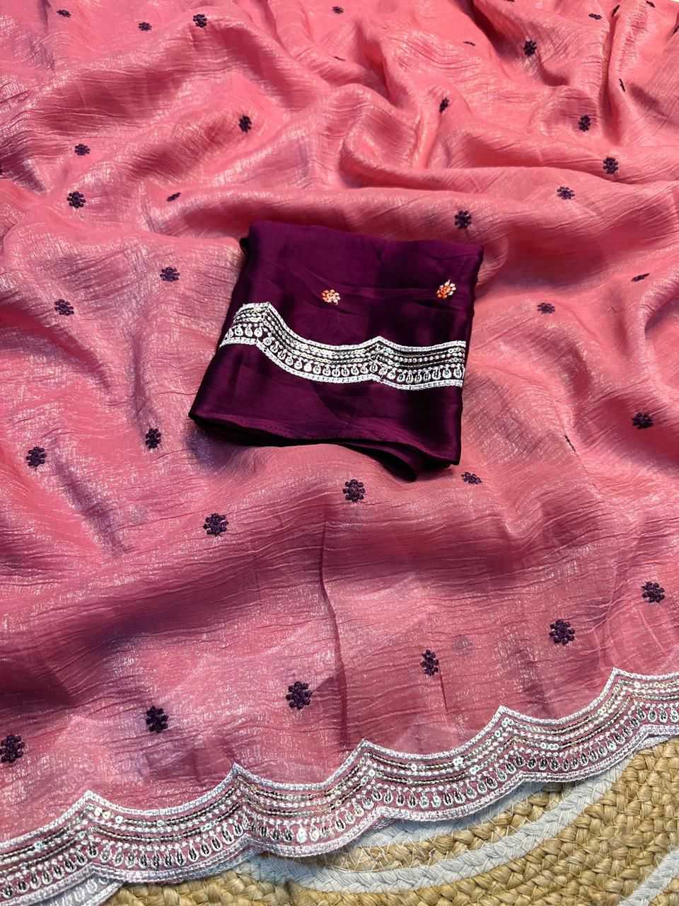 Ynf Chiffon RIN198 RAA05 Sarees Wholesale Chiffon Sarees Embroidered Sarees Sarees With Blouse Manufacturer