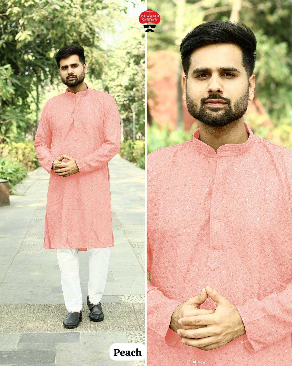 Ynf Chikan RIN125 INL04 Mens Wear Diwali Collections Festive Collections Wholesale Mens Kurtas Mens Kurta Pyjama Men Chikan Kurta Manufacturer