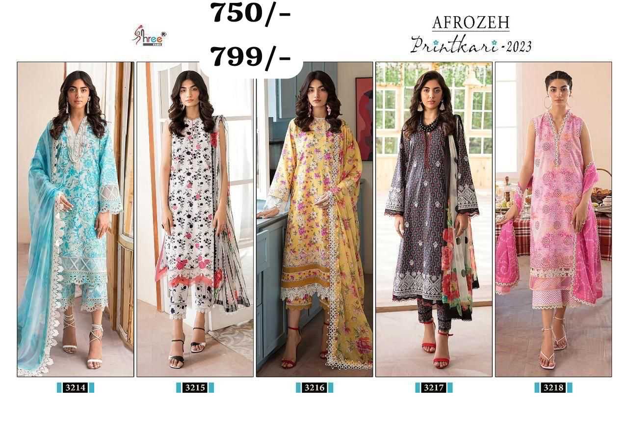 Ynf Chinon KESH445 SHREEFAB-AFROZEH Printkari-2023 Setwise Collections Wholesale Pakistani Suits Catalogs Manufacturer