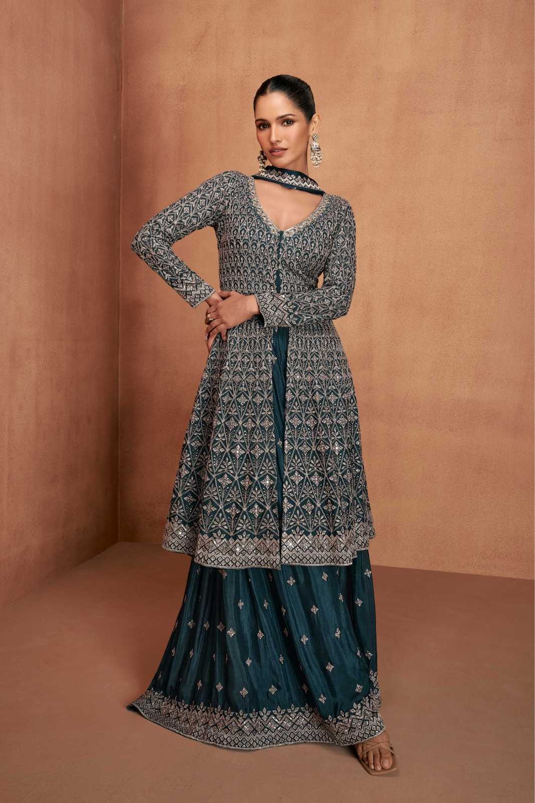 Ynf Chinon RIN184 Gulkayra Designer-VIANA Suits & Dresses Rakhi Collections Festive Collections Wholesale Sharara Salwar Suits Party wear suits Wedding Suits Manufacturer