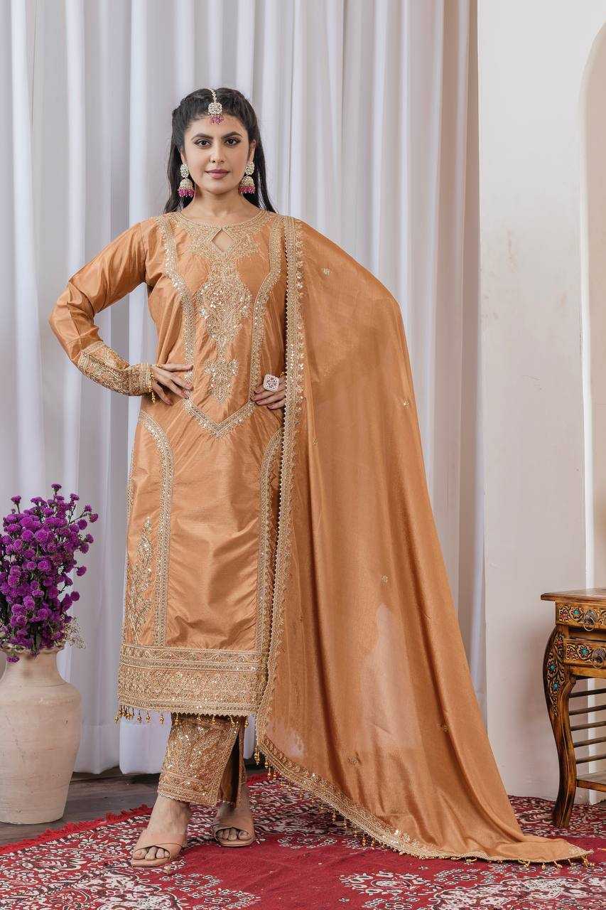 Ynf Chinon Silk KESH141 1041 Suits & Dresses Diwali Collections Festive Collections Wholesale Embroidery Suits Palazzo Suit Ladies Silk Suit Manufacturer