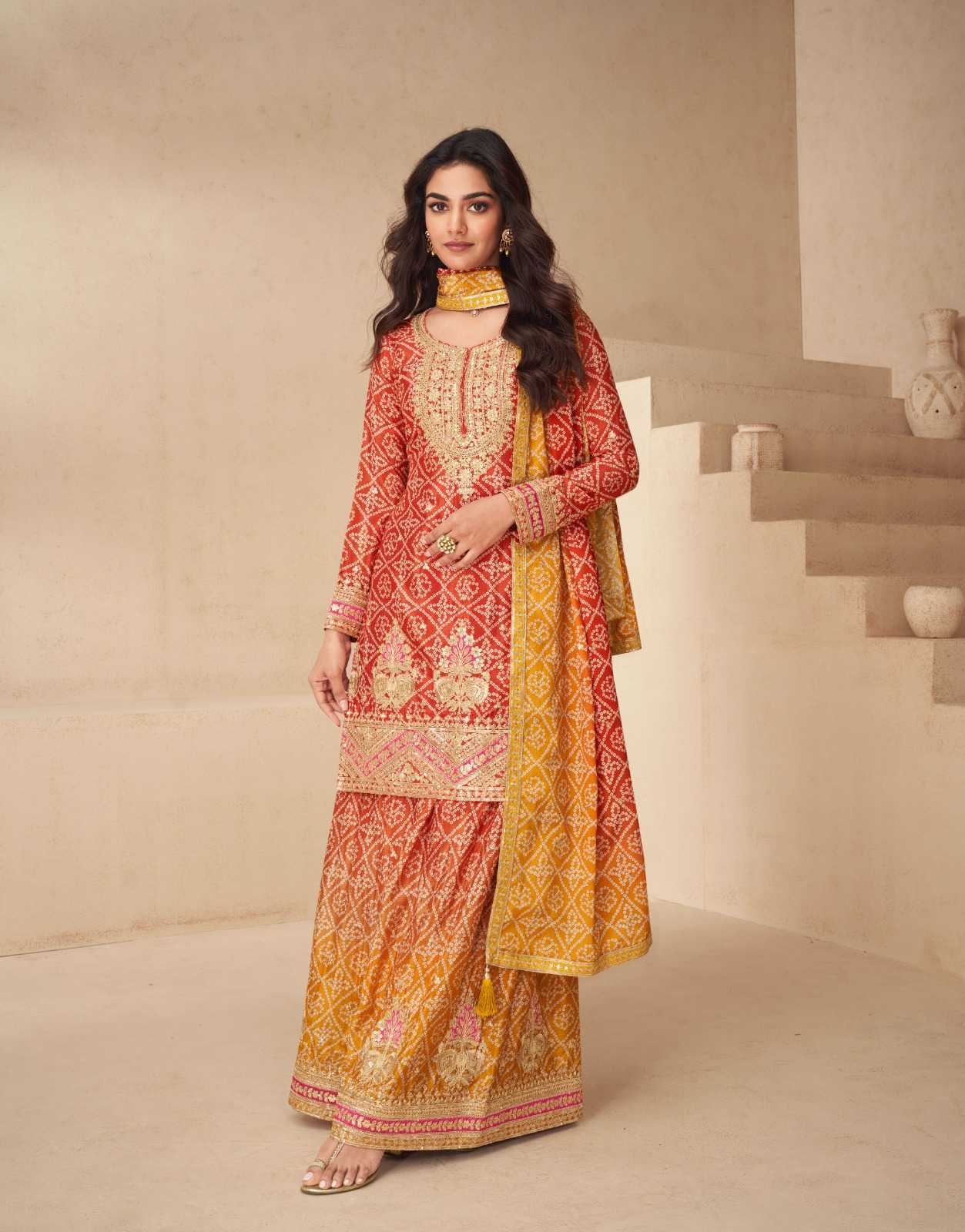 Ynf Chinon Silk RIN184 AASHIRWAD CREATION-NETRA Suits & Dresses Diwali Collections Festive Collections Wholesale Ladies Silk Suit Party wear suits Silk Suits Manufacturer