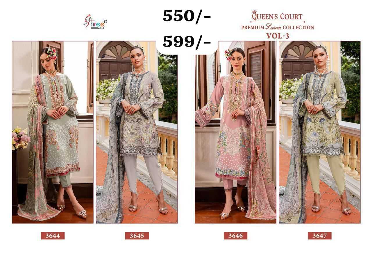 Ynf Cotton KESH445 SHREEFAB-QUEENS COURT VOL-3 Setwise Collections Wholesale Pakistani Suits Catalogs Manufacturer