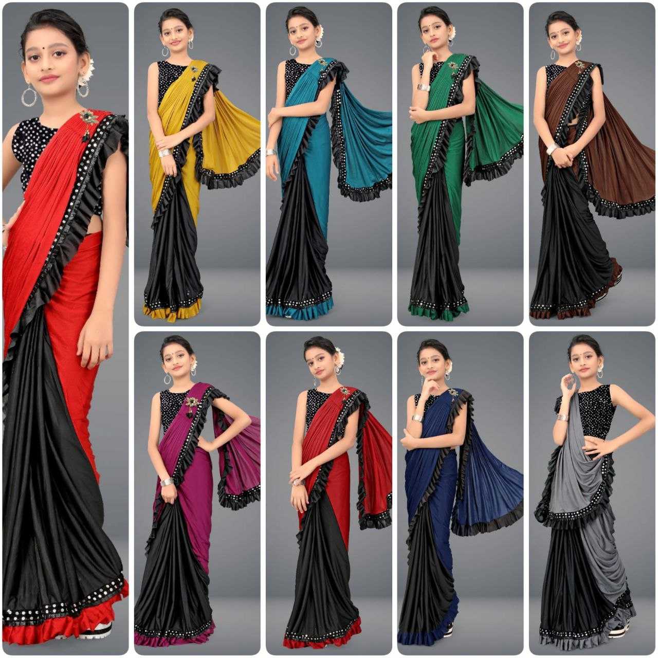 Ynf Delta lycra KESH461 HK 45 Kids Wear Wholesale Kids Saree Dress Kids Party Wear Ethnic Manufacturer