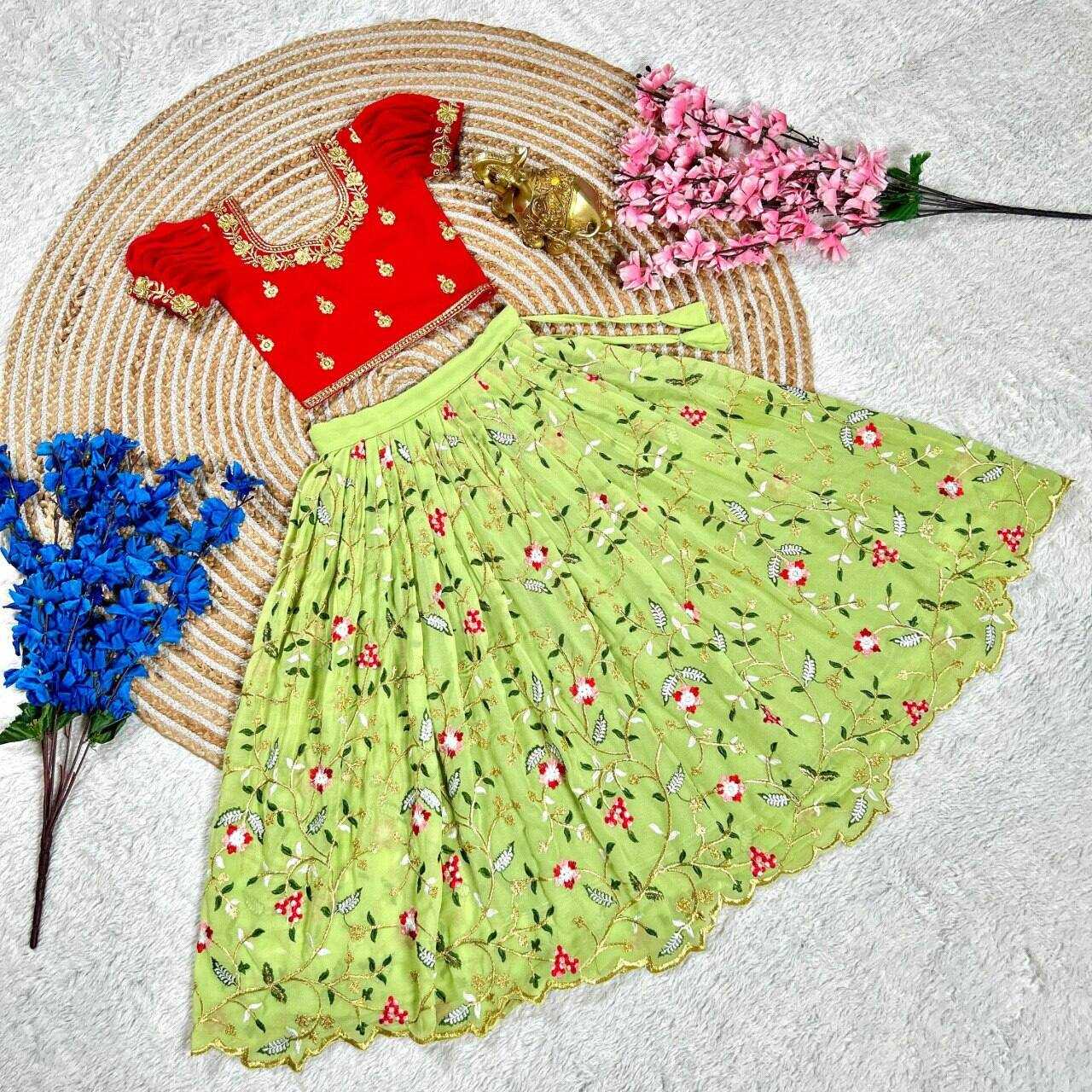 Ynf Faux Georgette KESH109 RRK117 Kids Wear Wholesale Kids Lehenga Embroidered Frock Kids Ghagra Choli Manufacturer