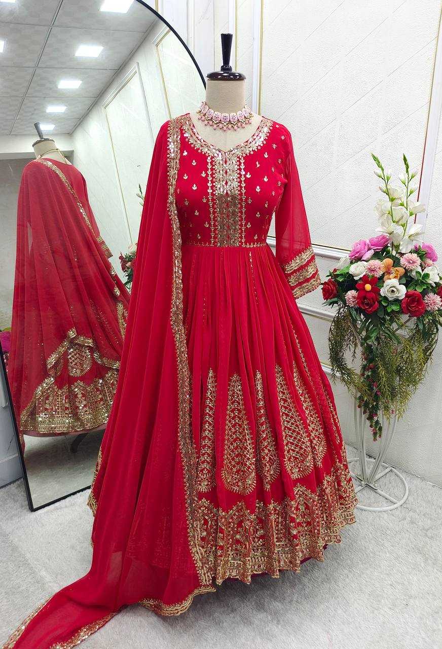 Ynf Faux Georgette KESH156 1159 Gowns Wedding Collections Festive Collections Wholesale Embroidery Gowns Georgette Gown Sequin Gowns Manufacturer