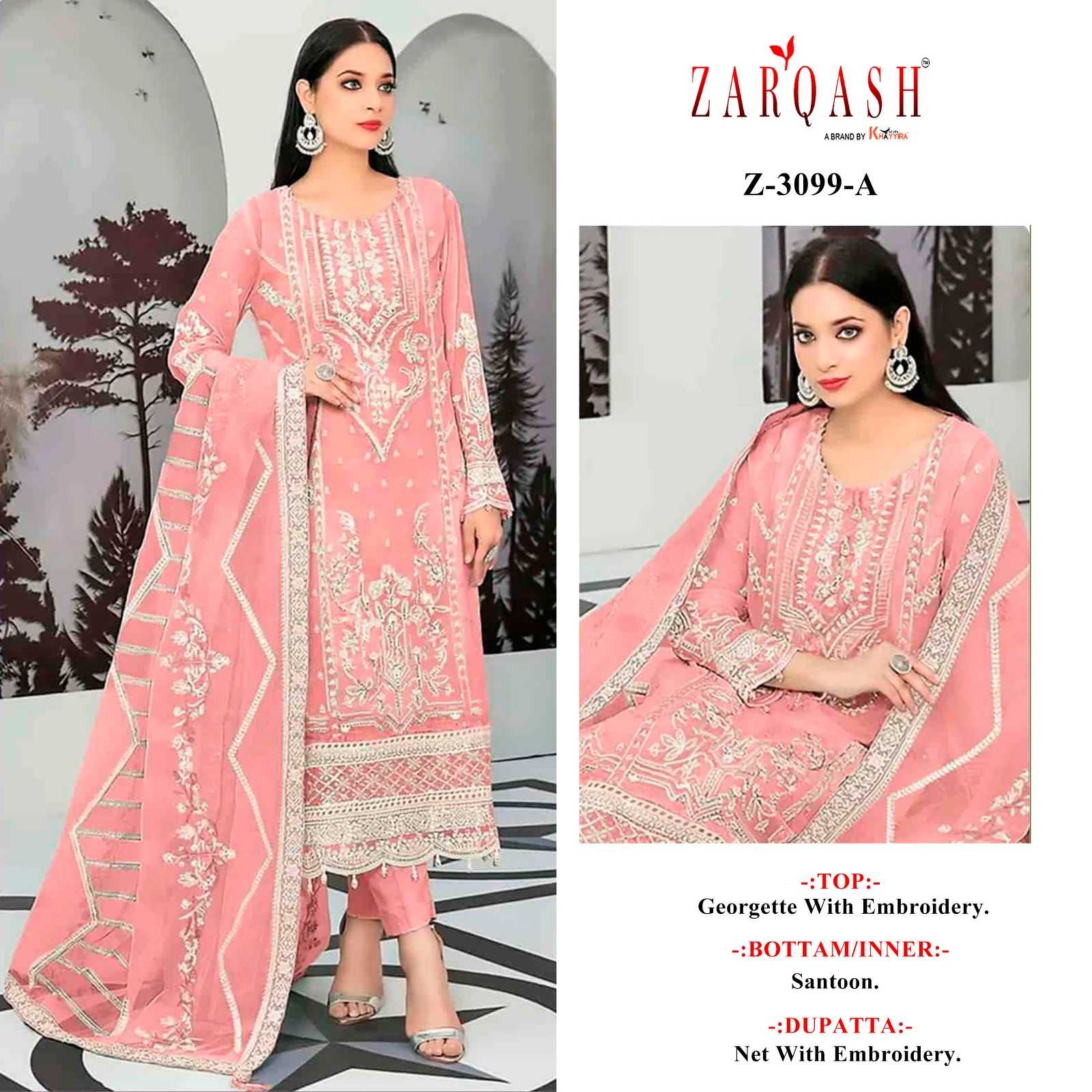 Ynf Faux Georgette KESH180 ZARQASH Z-3099A Suits & Dresses Islamic Clothing Festive Collections Wholesale Pakistani Suits Unstitched Suits Georgette Suit Manufacturer