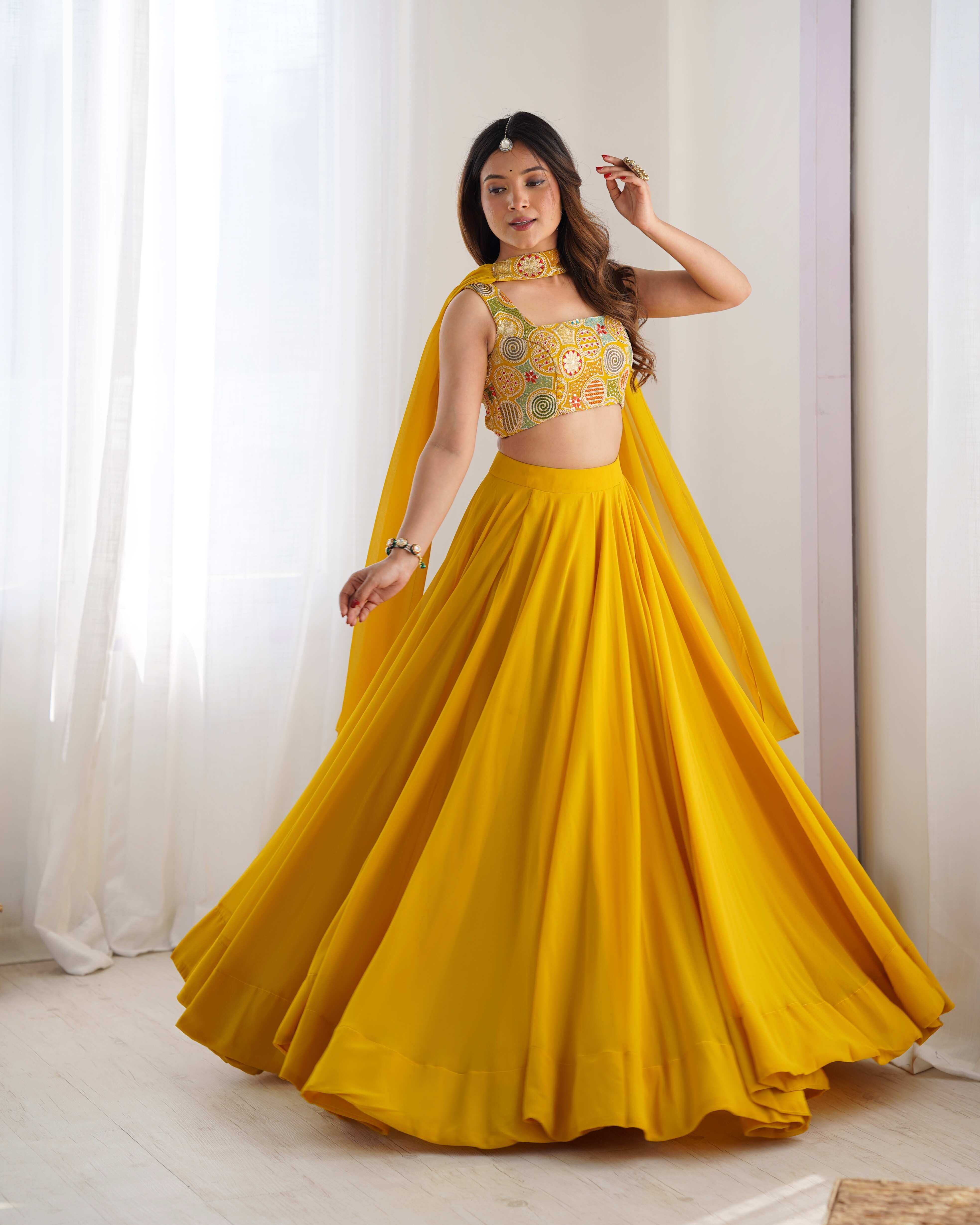 Ynf Faux Georgette KESH229 50 Lehengas Diwali Collections Wedding Collections Wholesale Embroidered Lehenga Georgette Lehenga Sequins Lehenga Manufacturer