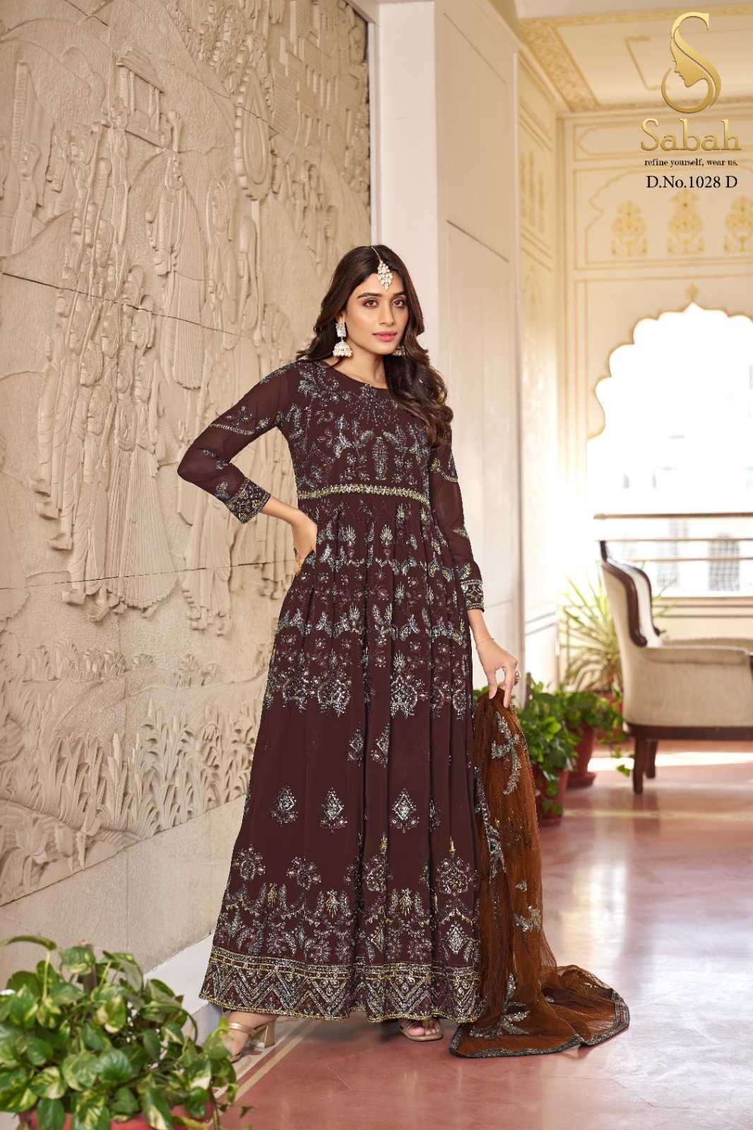 Ynf Faux Georgette RIN184 SABAH-ANOKHI Gowns Islamic Clothing Festive Collections Wholesale Fancy Gowns Party Gowns Georgette Gown Manufacturer