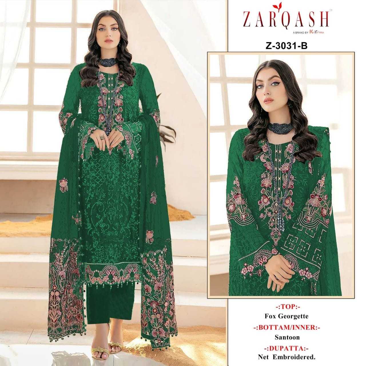 Ynf Georgette KESH180 ZARQASH Z-3081B Suits & Dresses Islamic Clothing Festive Collections Wholesale Pakistani Suits Unstitched Suits Georgette Suit Manufacturer