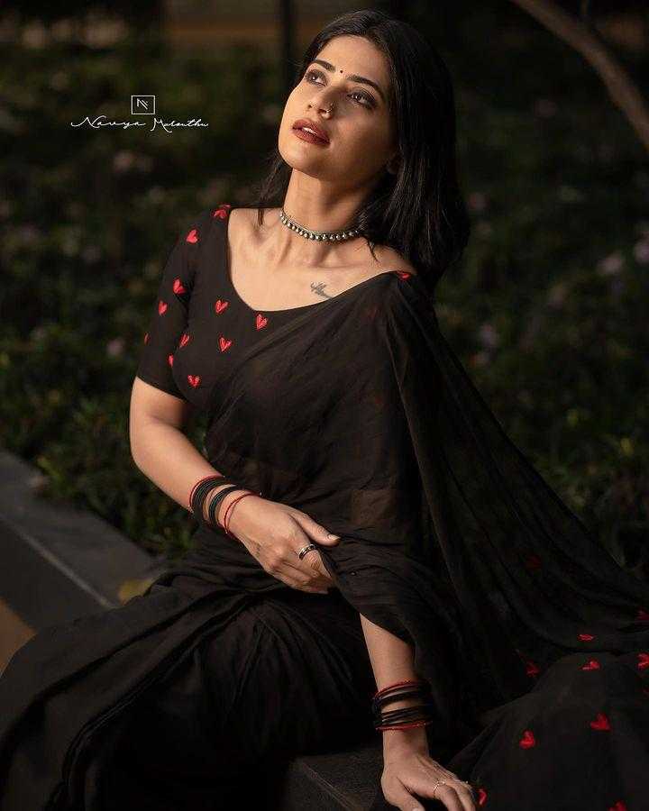 Ynf Georgette KESH391 936 Sarees Wholesale Designer Sarees Fancy Sarees Black Sarees Manufacturer