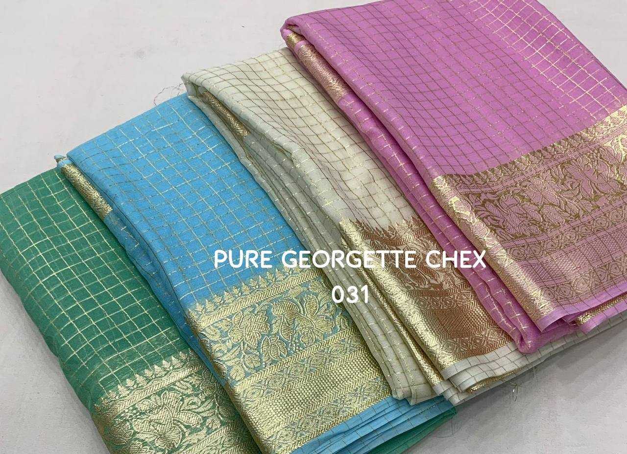 Ynf Georgette KESH433 031 Sarees Wholesale Designer Sarees Georgette Sarees Zari Sarees Manufacturer