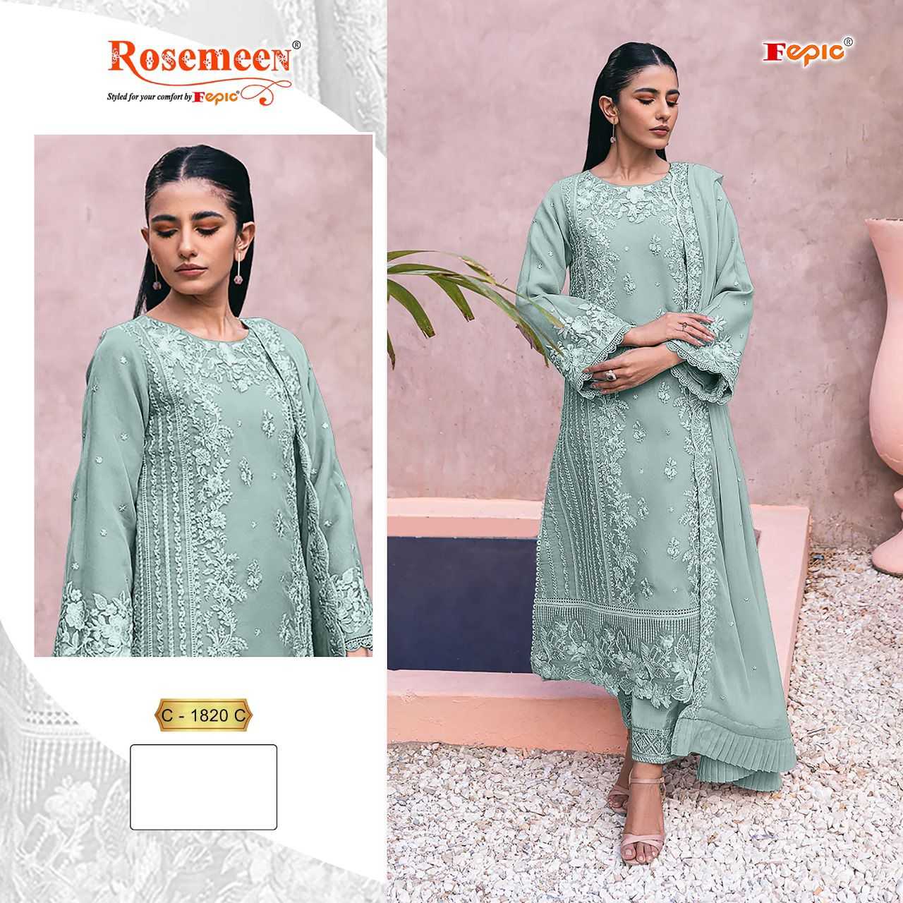 Ynf Georgette KESH446 FEPIC ROSEMEEN-C1820 Suits & Dresses Islamic Clothing Festive Collections Wholesale Pakistani Suits Unstitched Suits Kashmiri Suits Manufacturer