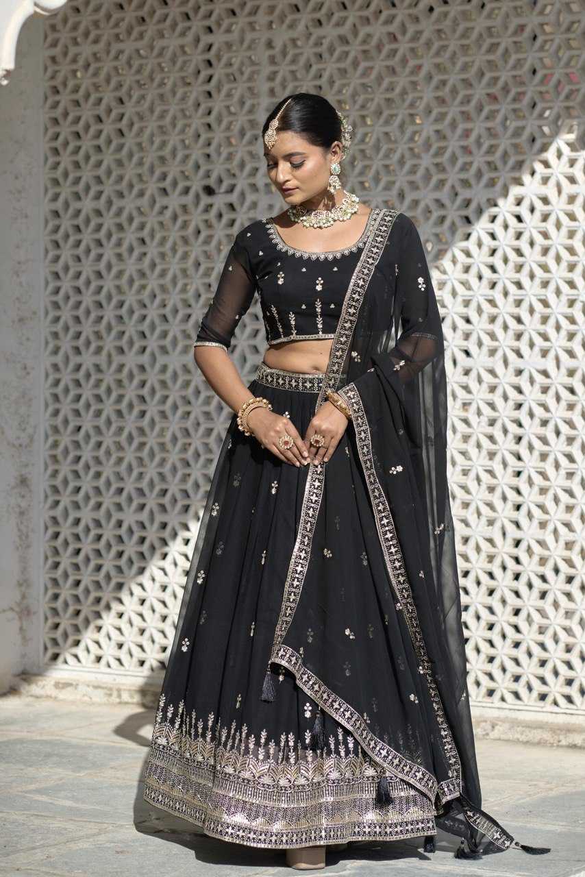 Ynf Georgette RIN119 9004 Lehengas Rakhi Collections Wedding Collections Wholesale Embroidered Lehenga Georgette Lehenga Sequins Lehenga Manufacturer