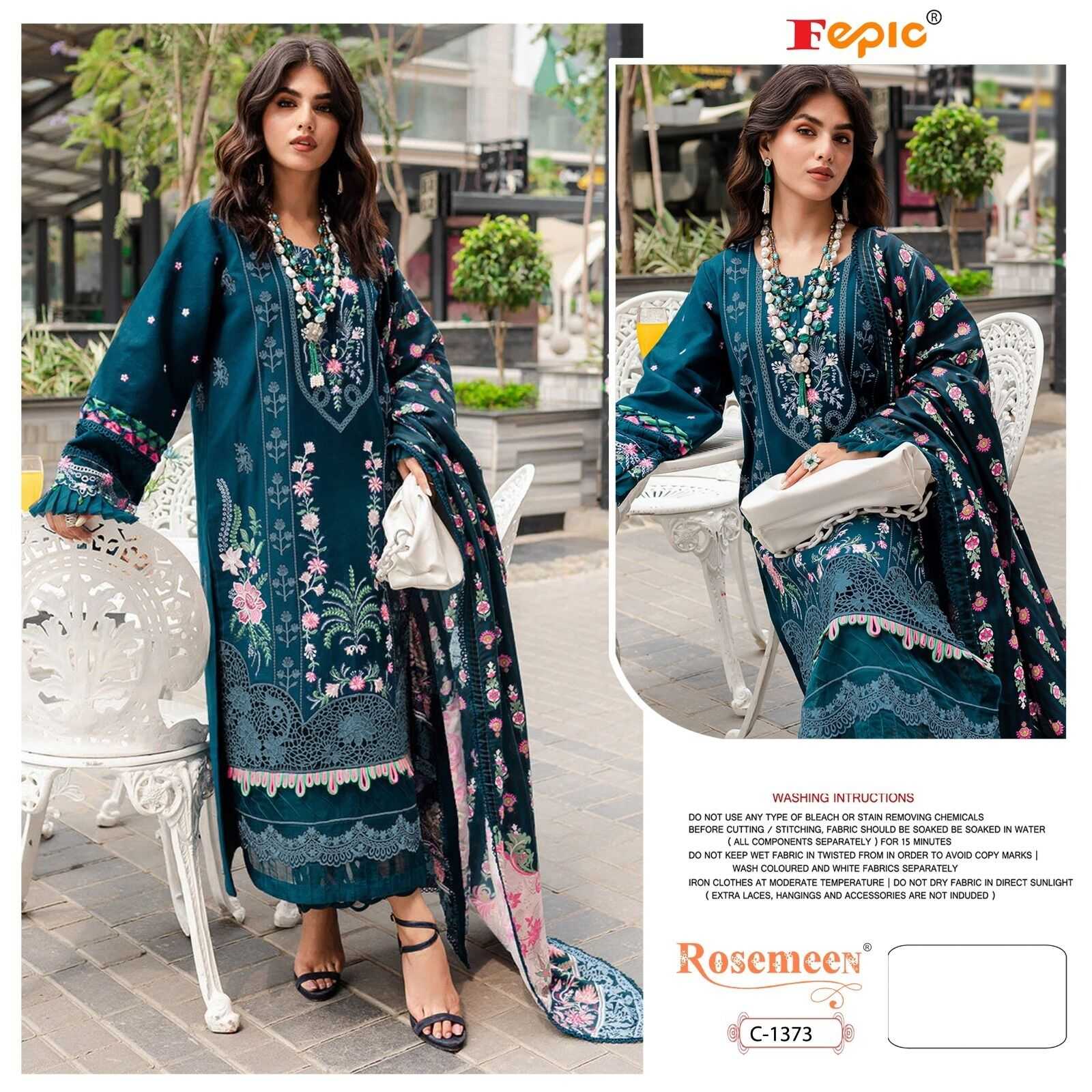 Ynf Heavy Rayon KESH446 FEPIC ROSEMEEN-1373 Suits & Dresses Islamic Clothing Festive Collections Wholesale Pakistani Suits Unstitched Suits Embroidery Suits Manufacturer