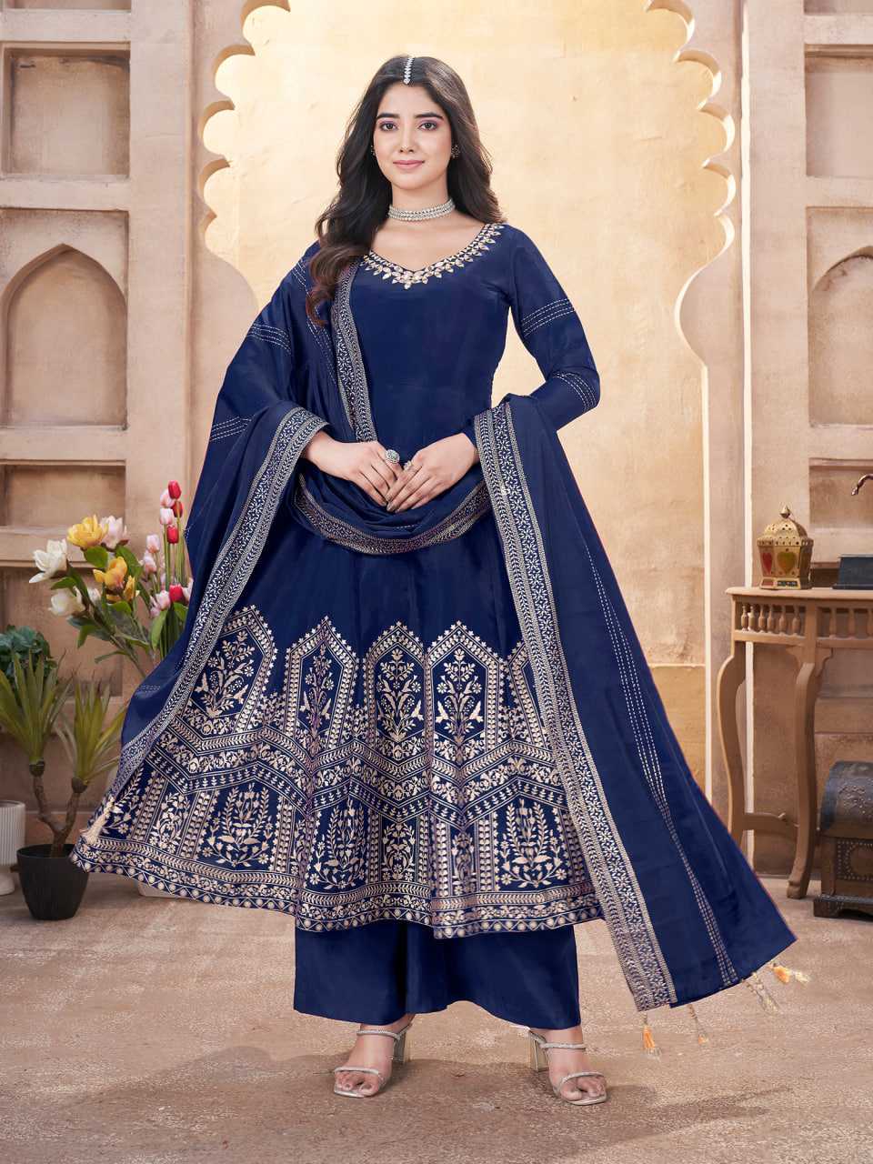 Ynf Heavy Roman Silk KESH417 41003 Suits & Dresses Wedding Collections Festive Collections Wholesale Silk Dresses Gown Dresses Wedding Outfits Manufacturer