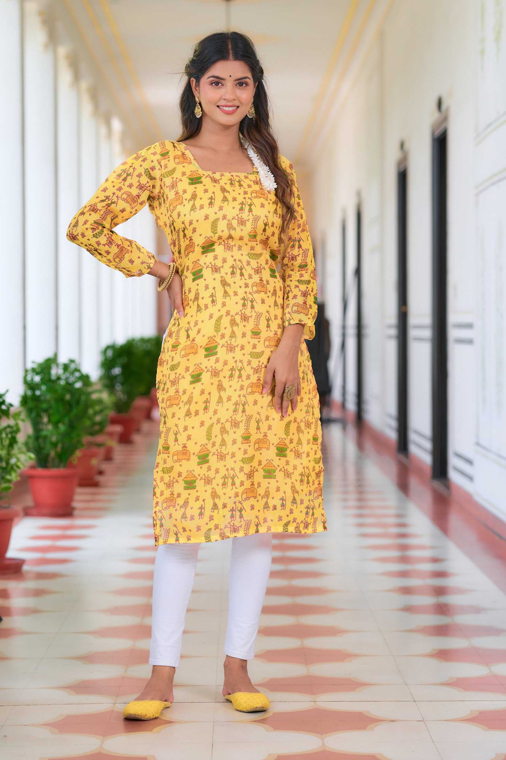 Ynf Kota Checks KESH243 1037 Kurti Wholesale Festive Kurtis Fancy Kurti Yellow Kurtis Manufacturer