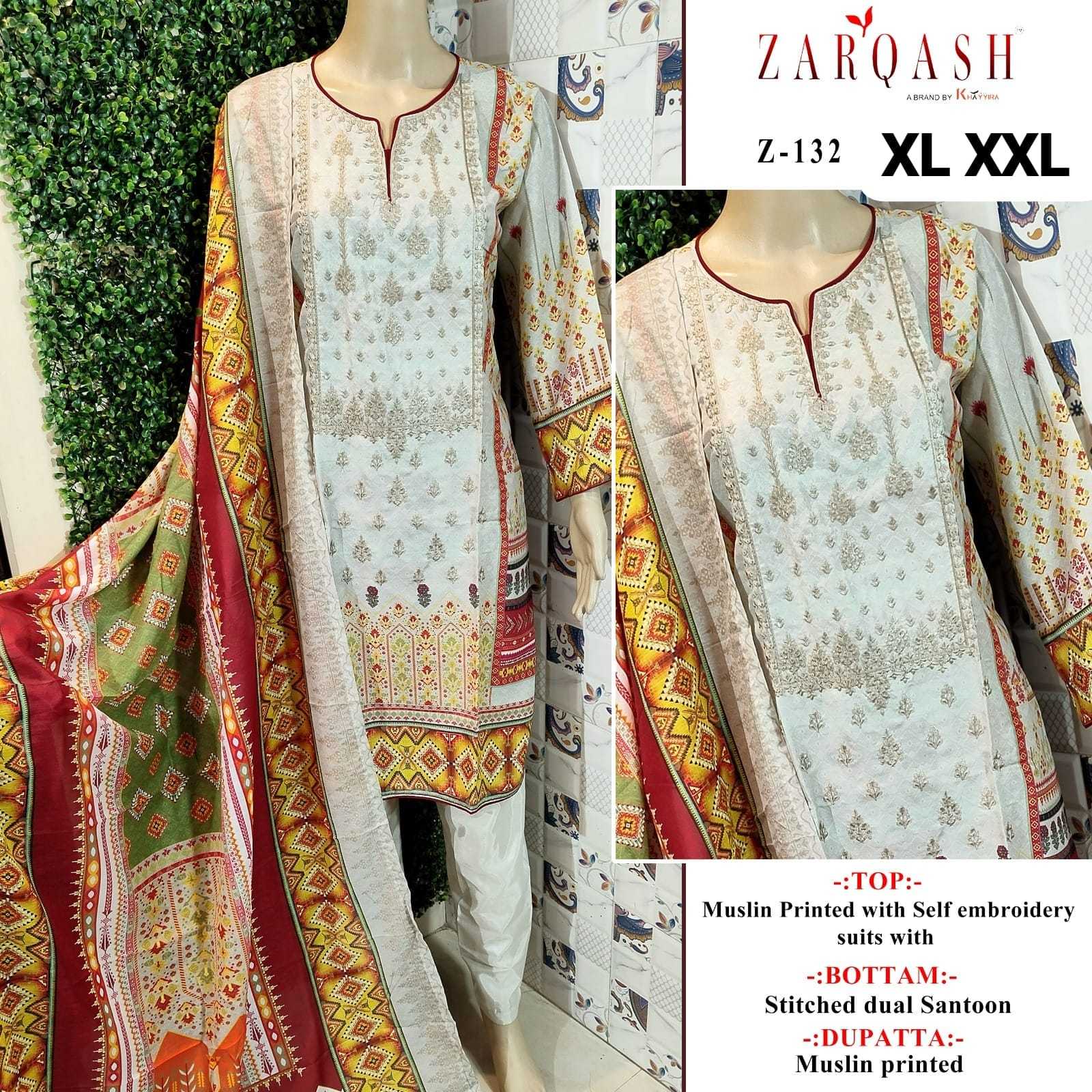 Ynf Muslin Cotton KESH180 ZARQASH 130-32 Suits & Dresses Islamic Clothing Festive Collections Wholesale Pakistani Suits Unstitched Suits Cotton Dresses Manufacturer