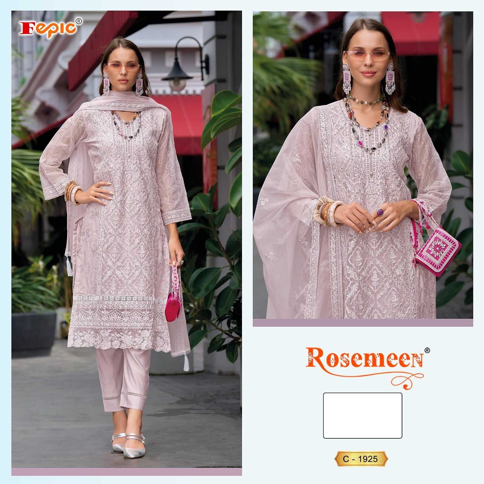 Ynf Organza KESH446 FEPIC ROSEMEEN-1925 Suits & Dresses Islamic Clothing Festive Collections Wholesale Pakistani Suits Unstitched Suits Embroidery Suits Manufacturer