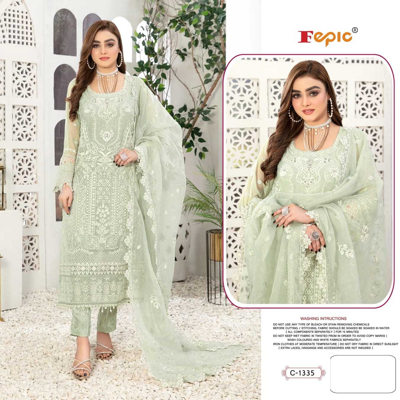 Ynf Organza KESH446 FEPIC ROSEMEEN-C1335 Suits & Dresses Islamic Clothing Festive Collections Wholesale Pakistani Suits Unstitched Suits Embroidery Suits Manufacturer