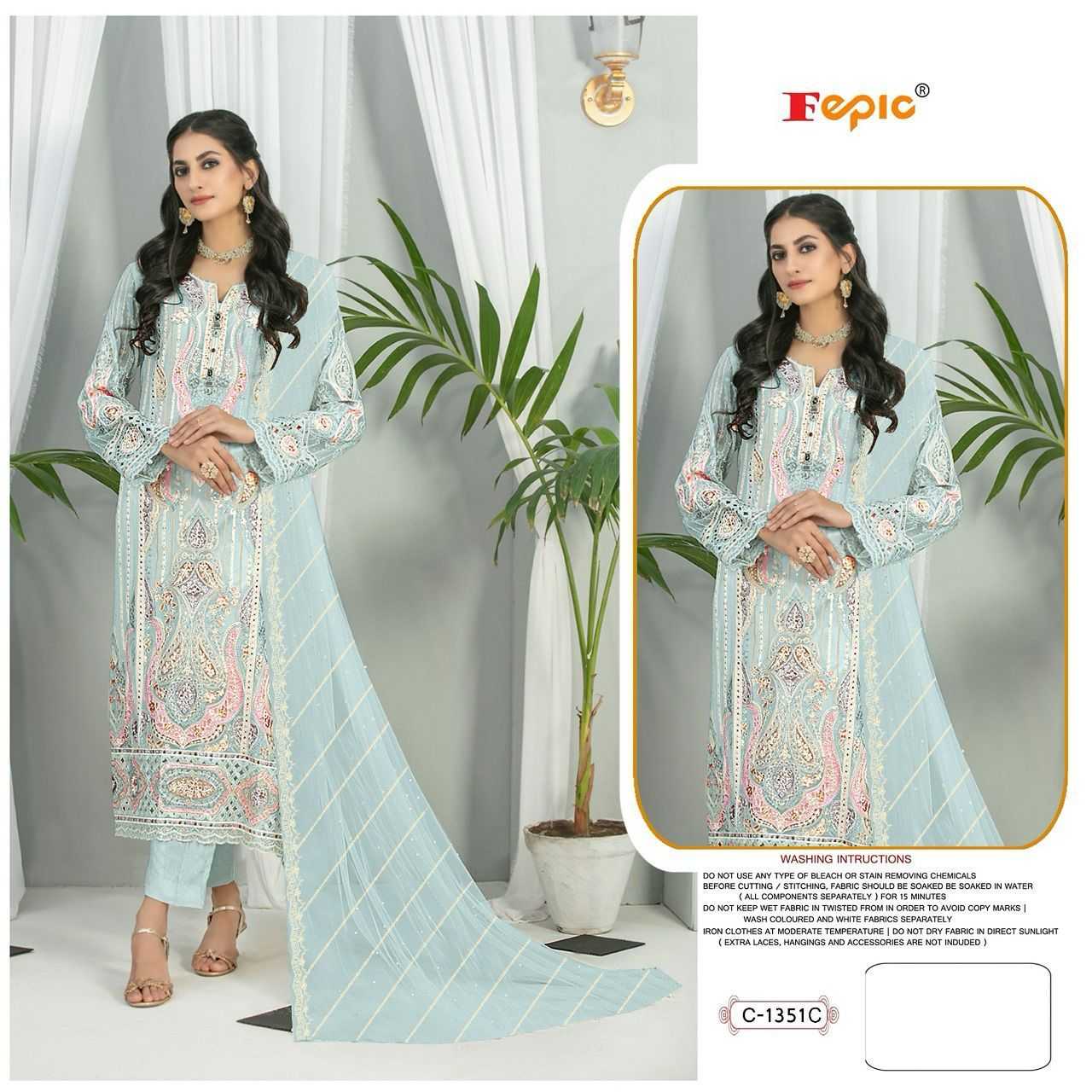 Ynf Organza KESH446 FEPIC ROSEMEEN-C1351 Suits & Dresses Islamic Clothing Festive Collections Wholesale Pakistani Suits Unstitched Suits Afghani Suits Manufacturer