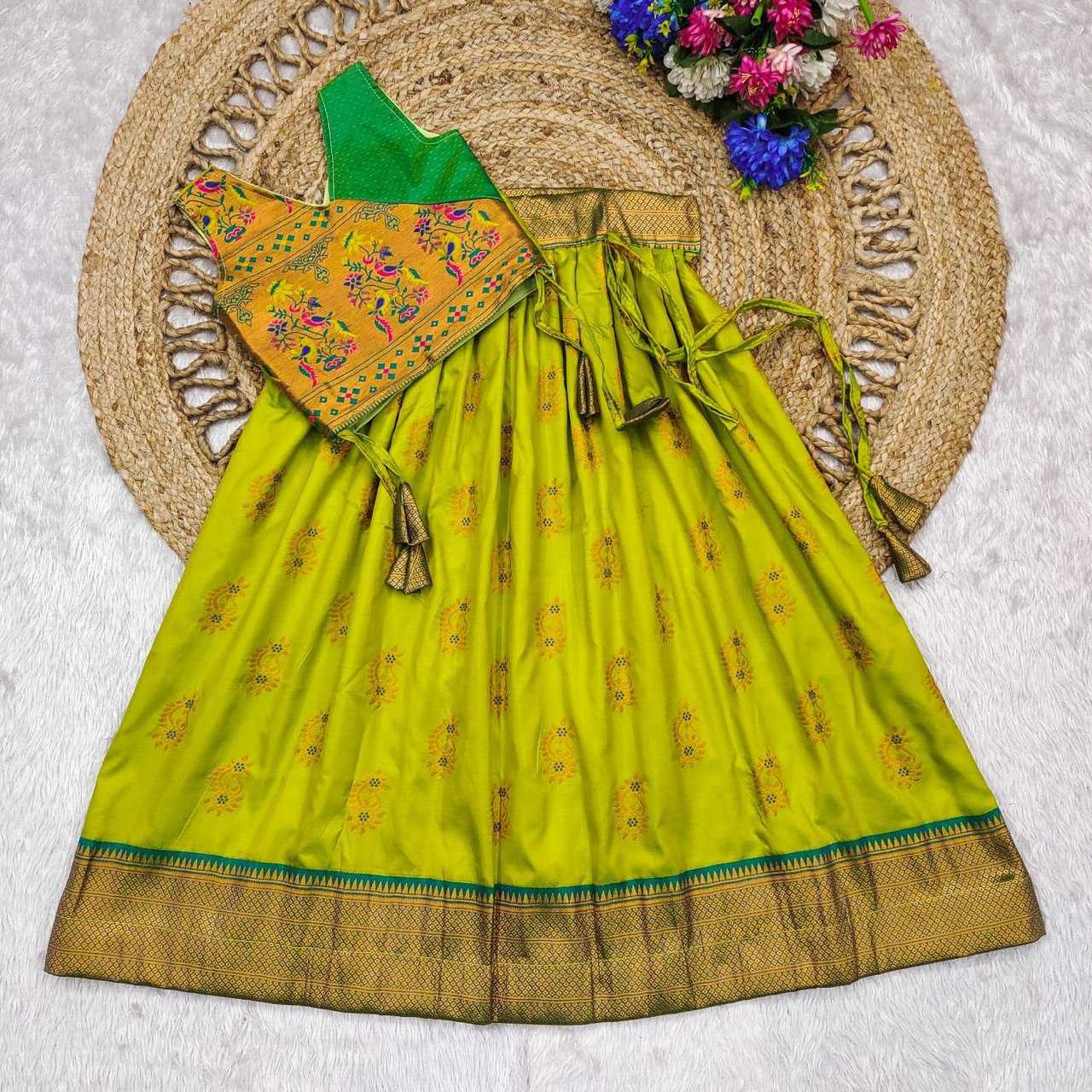 Ynf Paithani Silk RIN115 REF02 Kids Wear Wholesale Kids Lehenga Kids Festive Wear Baby Girl Lehenga Manufacturer