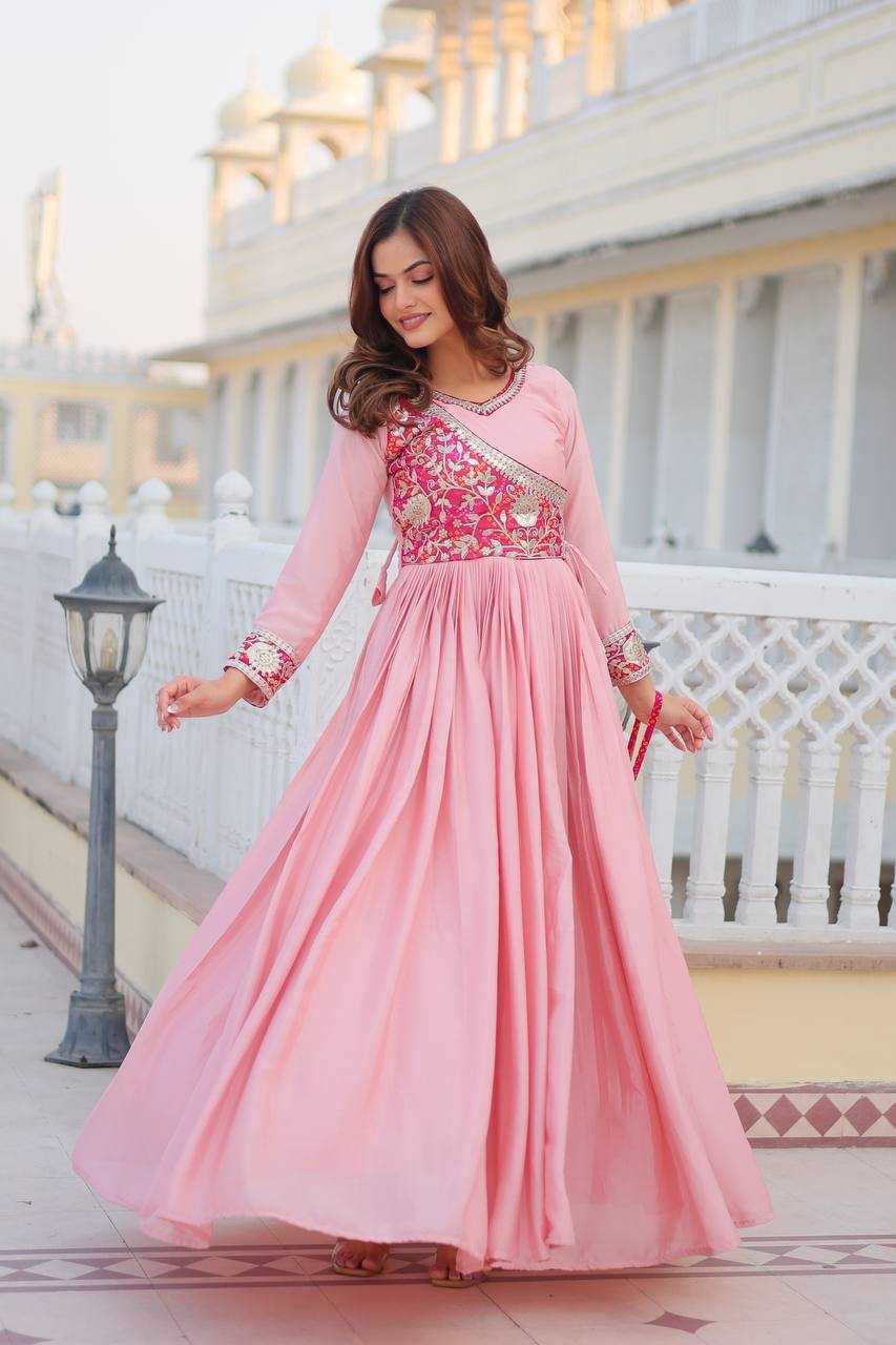 Ynf Pure Chiffon KESH126 076 Gowns Wholesale Fancy Gowns Long Gowns Chiffon Gowns Manufacturer