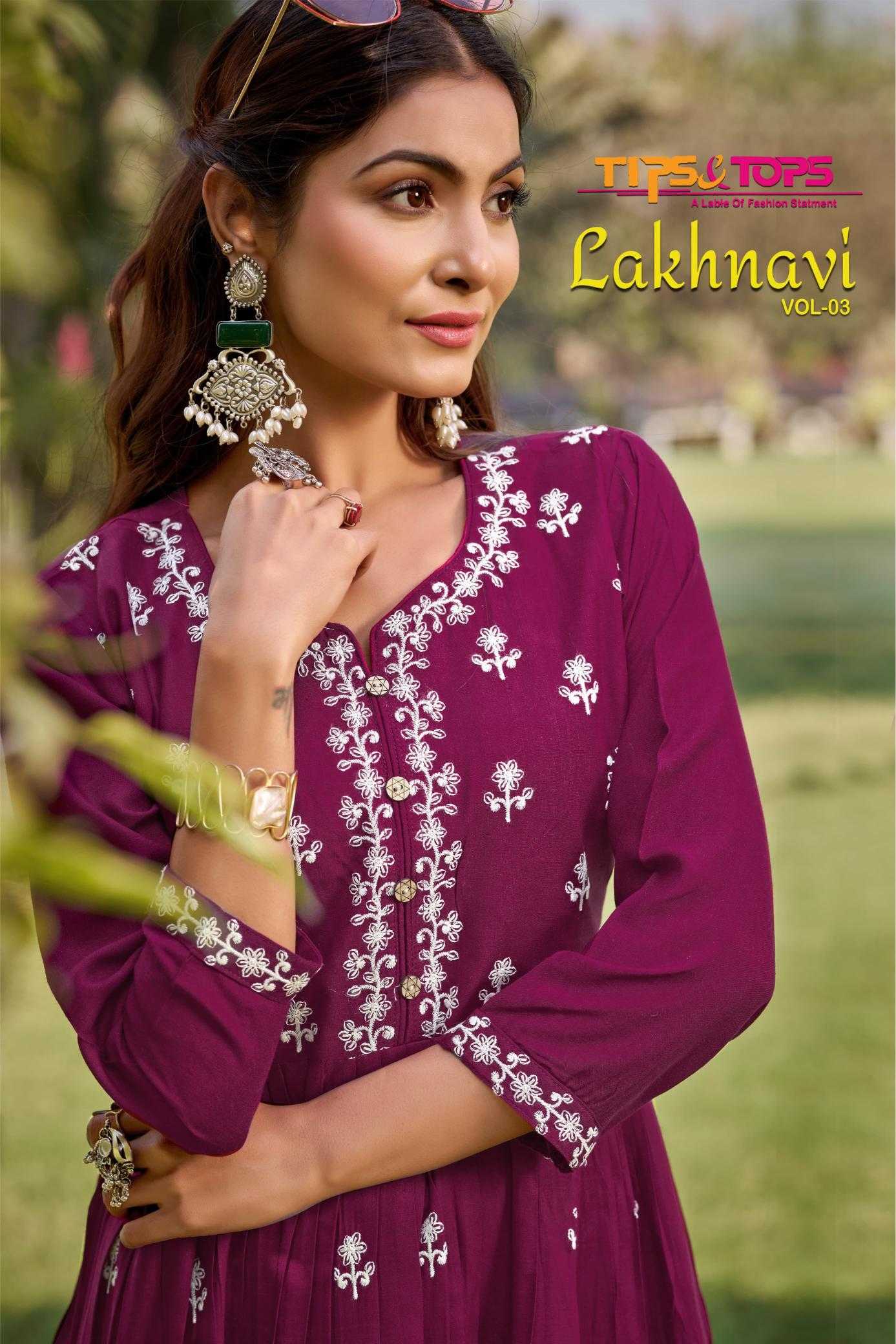 Ynf Rayon KESH443 Lakhnavi Vol 03 Setwise Collections Wholesale Kurtis Catalogs Manufacturer